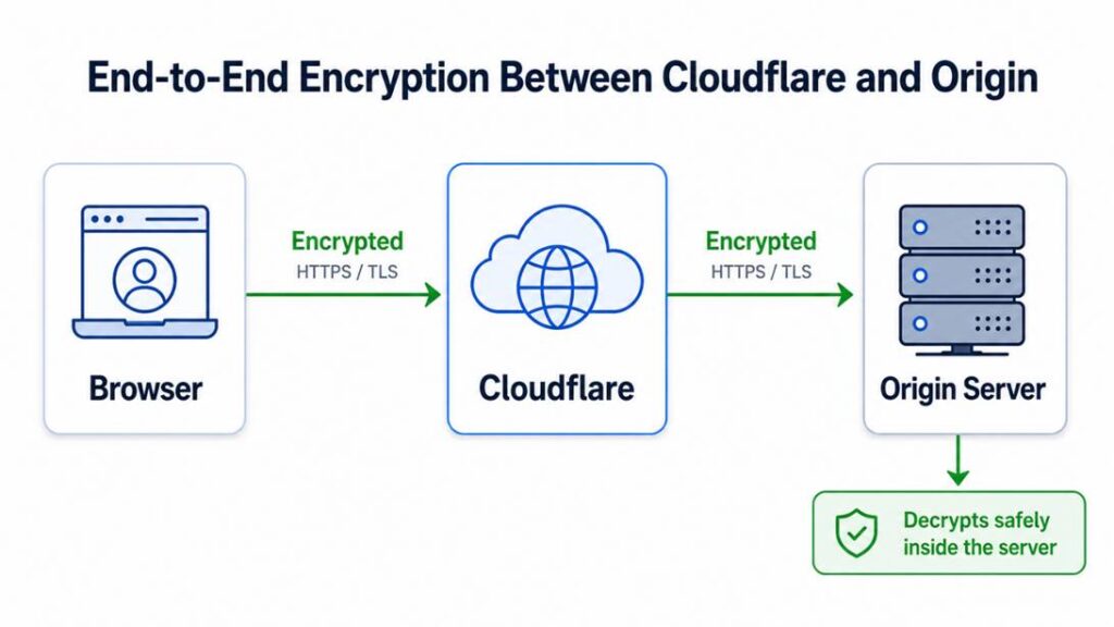 Flexible mode — traffic exposed between Cloudflare and origin